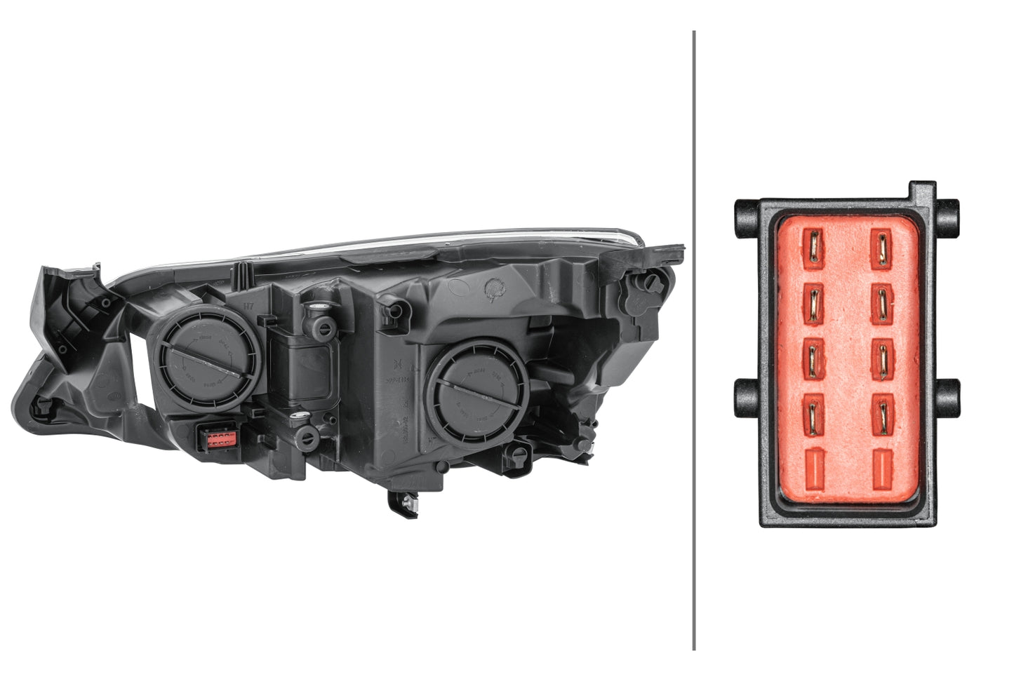 HELLA Halogen/FF-Headlight - right - for e.g. Opel Astra J (P10) 1EG010011-361