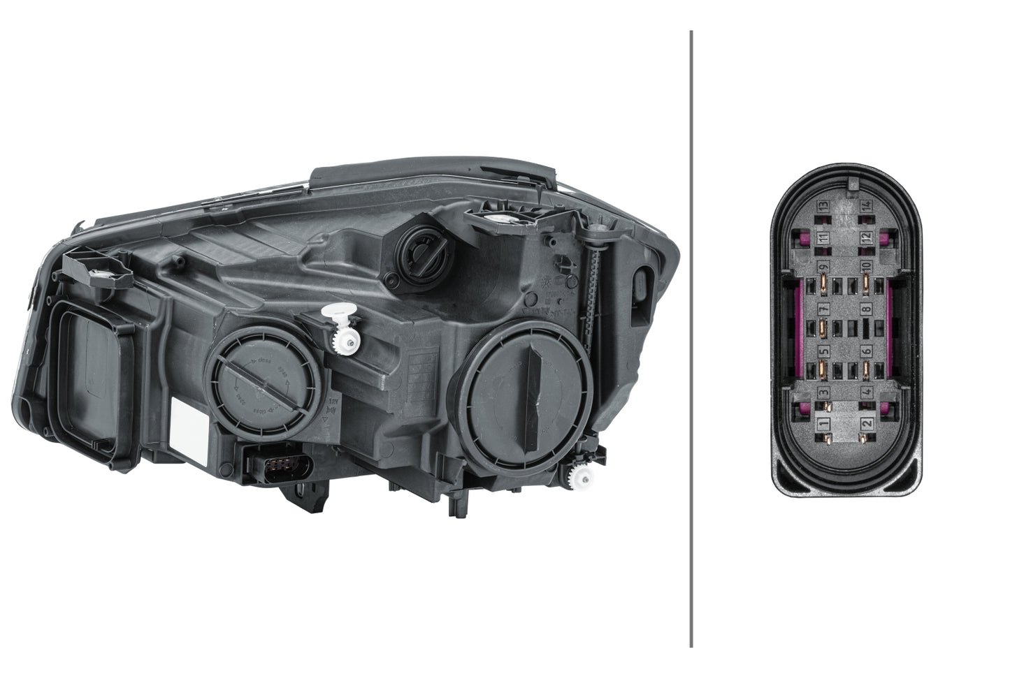 HELLA Halogen-Headlight - right - for e.g. Mercedes-Benz A-Class (W176) 1EG010818-121