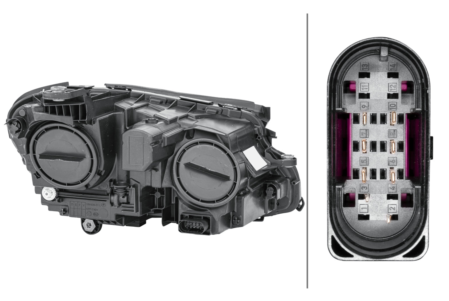 HELLA Halogen-Headlight - left - for e.g. Mercedes-Benz E-Class (W213) 1EG012076-051