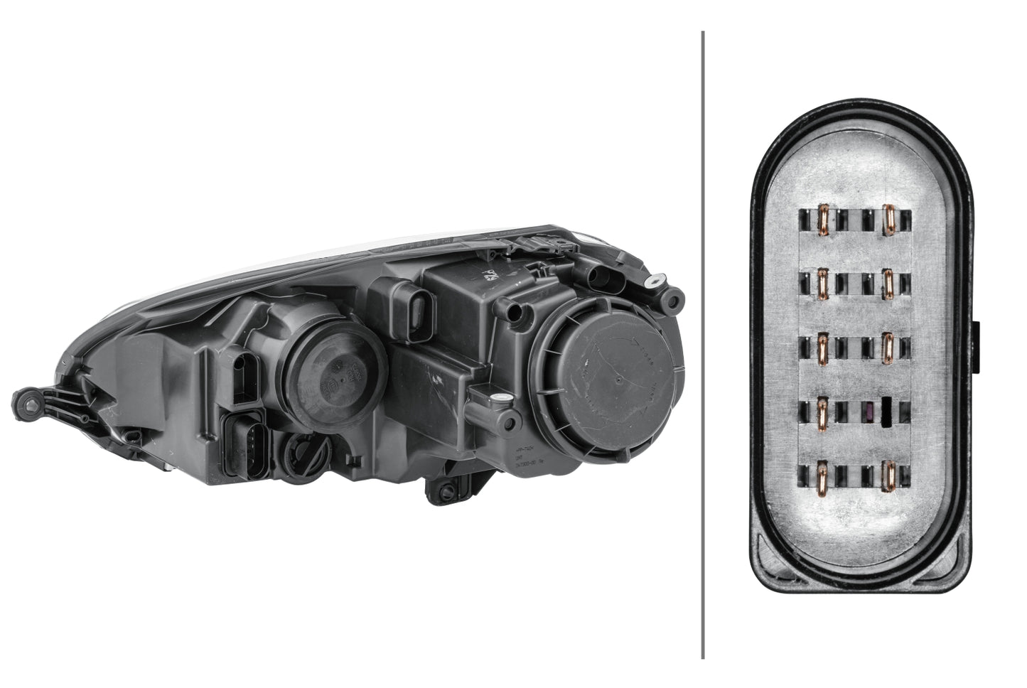 HELLA Halogen-Headlight - right - for e.g. VW Golf V (1K1) 1EG247007-421