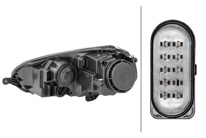 HELLA Halogen-Headlight - right - for e.g. VW Golf V (1K1) 1EG247007-421