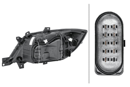 HELLA Halogen-Headlight - right - for e.g. Mercedes-Benz Sprinter 3-T Chassis (903) 1EH246047-021