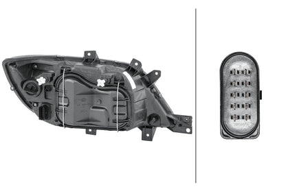 HELLA Halogen/FF-Headlight - left - for e.g. Mercedes-Benz Sprinter 4,6-T Bus (909) 1EH246047-211