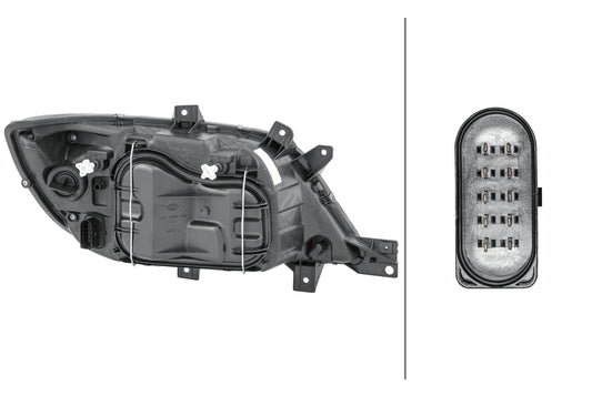 HELLA Halogen/FF-Headlight - left - for e.g. Mercedes-Benz Sprinter 4,6-T Bus (909) 1EH246047-211