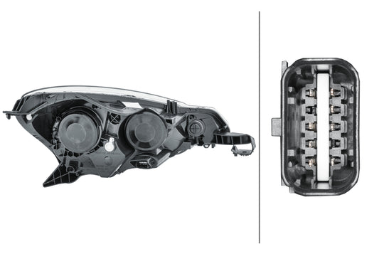 HELLA Bulb-Headlight - left - for e.g. Citroën C3 II (SC_) 1EJ354674-011