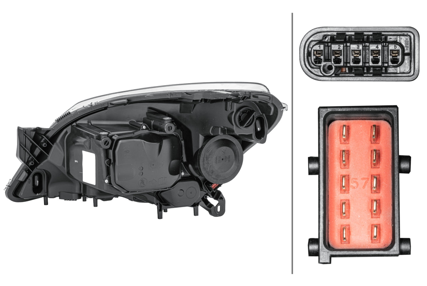 HELLA Halogen/Bi-Xenon-Headlight - right - for e.g. Opel Astra H (A04) 1EL008700-321