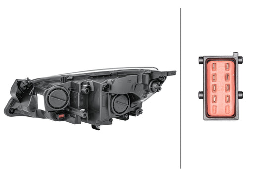 HELLA FF/Halogen-Headlight - right - for e.g. Opel Astra J (P10) 1EG010011-321