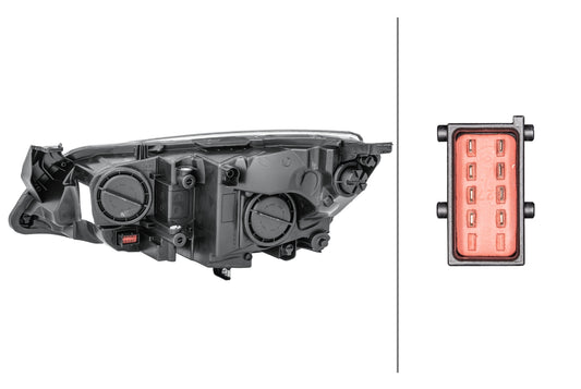 HELLA Halogen/FF-Headlight - right - for e.g. Opel Astra J (P10) 1EG010011-621
