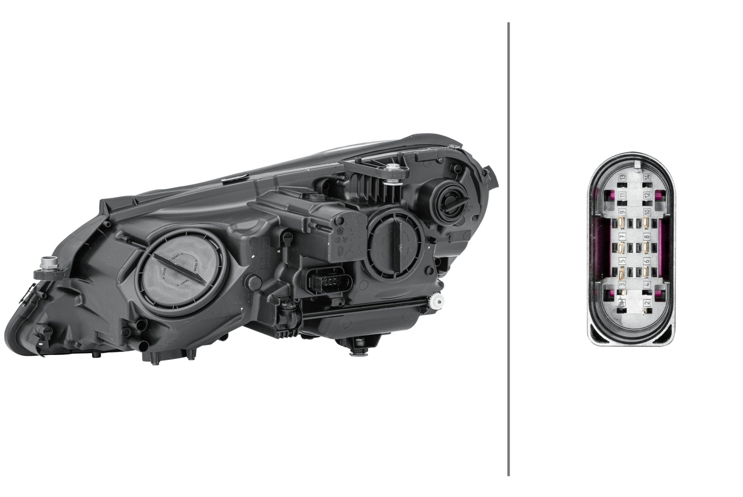 HELLA DE/Halogen-Headlight - right - for e.g. Mercedes-Benz E-Class (W212) 1EL010800-021