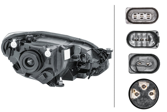 HELLA FF/Halogen-Headlight - left - for e.g. VW Up (121, 122, BL1, BL2) 1EL012644-011