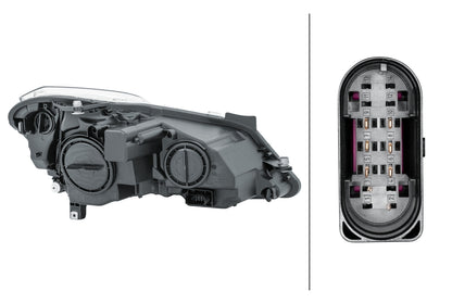 HELLA Halogen/DE-Headlight - left - for e.g. Mercedes-Benz E-Class Coupe (C207) 1EL009647-911