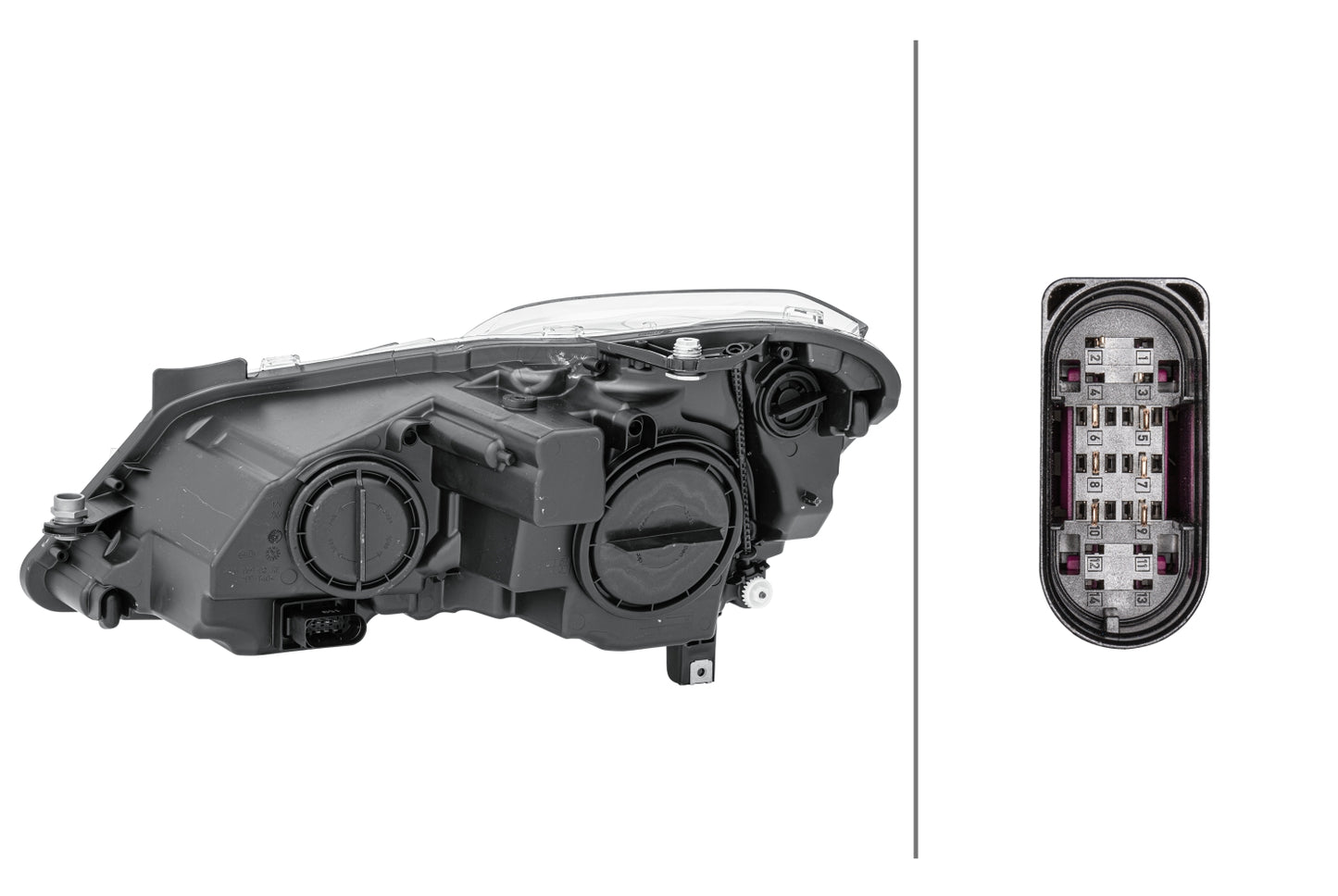 HELLA DE/Halogen-Headlight - right - for e.g. Mercedes-Benz E-Class Coupe (C207) 1EL009647-921