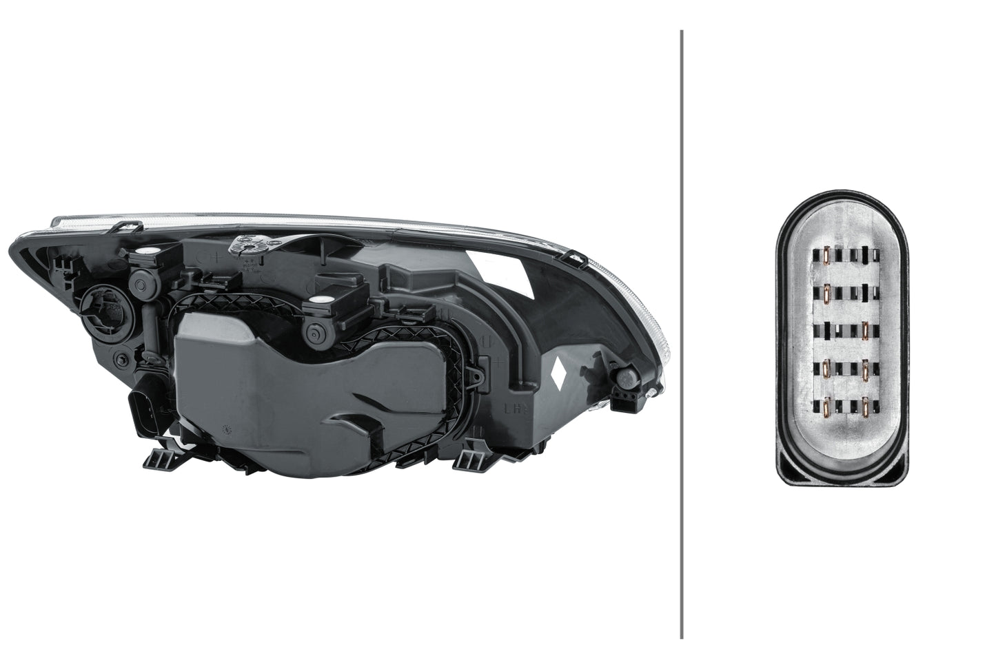 HELLA Halogen-Headlight - left - for e.g. Ford Focus II (DA_, HCP, DP) 1EL010201-011