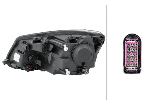 HELLA FF-Headlight - right - for e.g. VW Caddy III Box (2KA, 2KH, 2CA, 2CH) 1EL010551-021