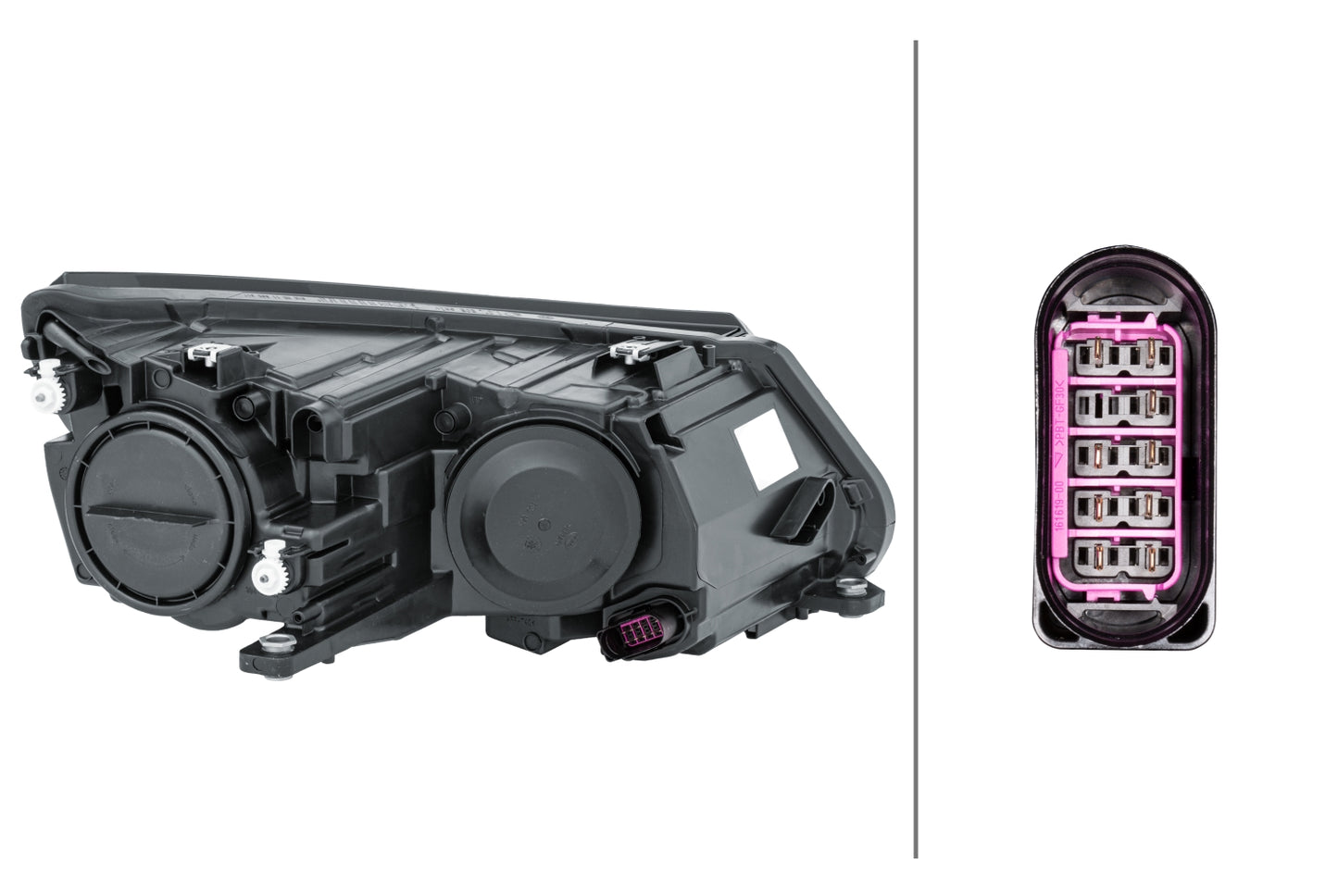 HELLA Halogen/FF-Headlight - left - for e.g. VW Tiguan (5N_) 1EL010749-211
