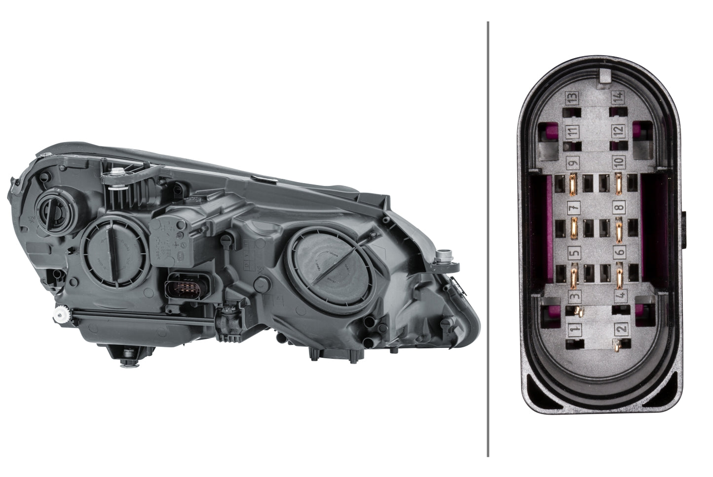HELLA DE/Halogen-Headlight - left - for e.g. Mercedes-Benz E-Class (W212) 1EL010800-011