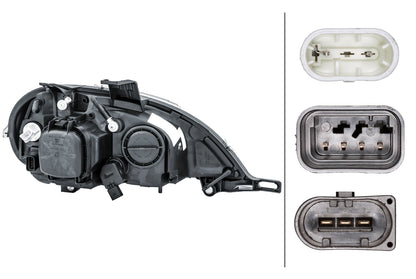 HELLA Halogen-Headlight - left - for e.g. Mercedes-Benz M-Class (W163) 1EL223151-171