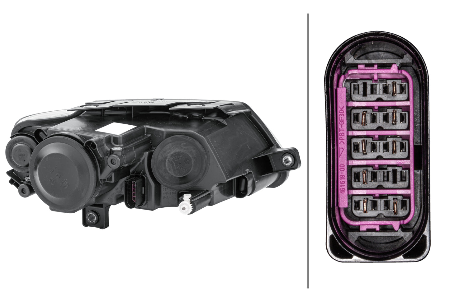 HELLA FF/Halogen/DE-Headlight - left - for e.g. VW Passat Variant (3C5) 1EL247014-011