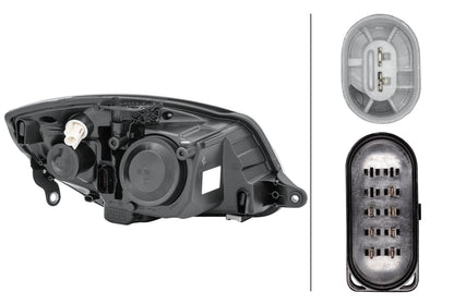 HELLA Halogen/FF/Dual Headlight-Headlight - left - for e.g. Skoda Fabia II (542) 1EL247025-251