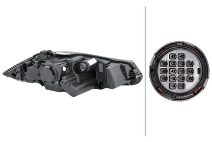 HELLA Bi-Xenon/LED-Headlight - left - for e.g. Jaguar Xf (X250) 1EL354815-071