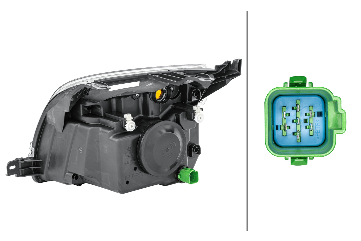 HELLA Halogen-Headlight - right - for e.g. Ford Fusion (JU_) 1LD247026-281