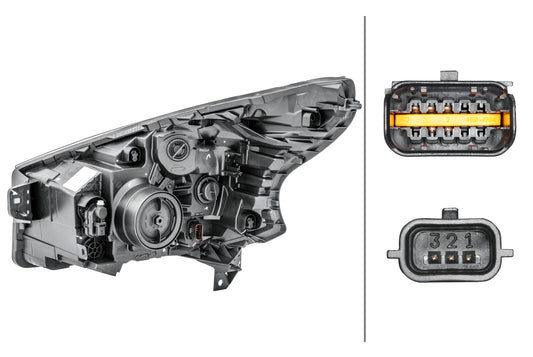HELLA Halogen/FF-Headlight - right - for e.g. Fiat Talento Platform/Chassis (296_) 1LE011410-481