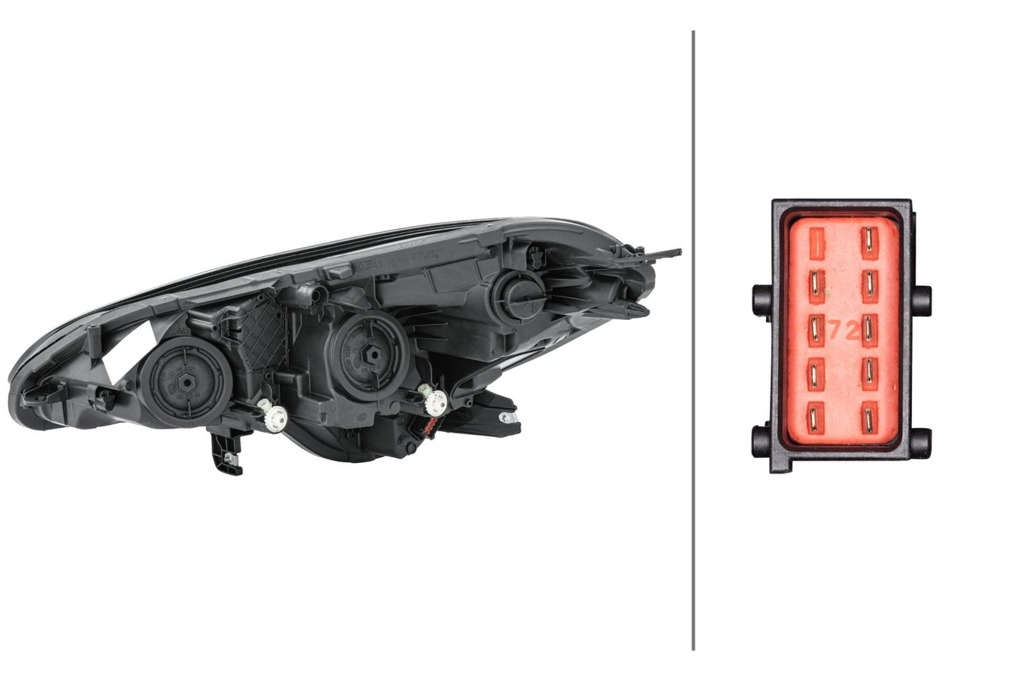 HELLA FF/Halogen-Headlight - right - for e.g. Opel Corsa E (X15) 1LF011830-041