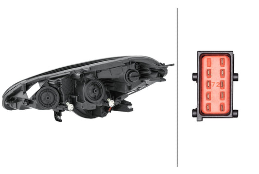 HELLA FF/Halogen-Headlight - right - for e.g. Opel Corsa E (X15) 1LF011830-041