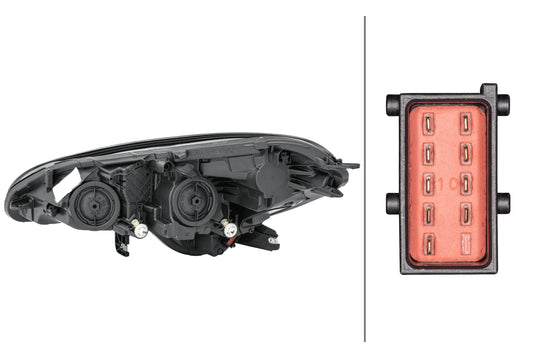 HELLA LED/Halogen/FF-Headlight - right - for e.g. Opel Corsa E (X15) 1LF011830-081