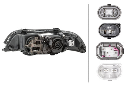 HELLA Xenon/DE/Halogen/Asymmetric-Headlight - right - for e.g. BMW 5 (E39) 1LL008052-601