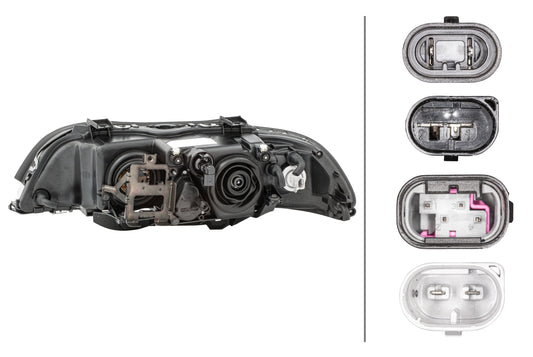 HELLA Xenon/DE/Halogen/Asymmetric-Headlight - right - for e.g. BMW 5 (E39) 1LL008052-601