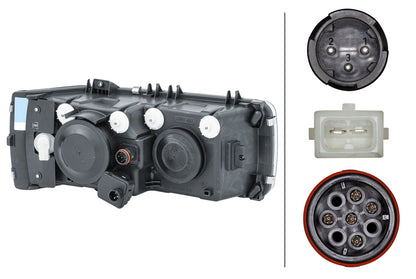 HELLA Bulb-Headlight - left - for e.g. DAF CF 85 FAC 85.480 1LJ247046-391