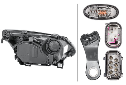 HELLA Halogen/Bi-Xenon-Headlight - left - for e.g. BMW 5 (E60) 1LL163081-001