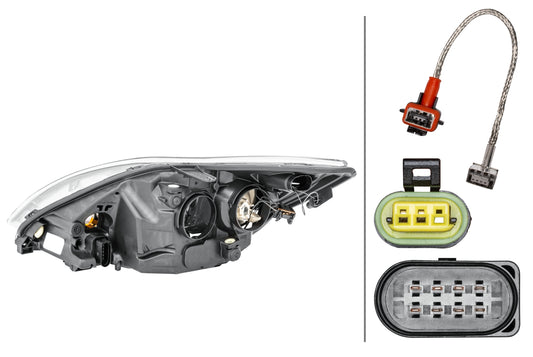 HELLA Bi-Xenon-Headlight - right - for e.g. Ford Focus II (DA_, HCP, DP) 1LL354807-081