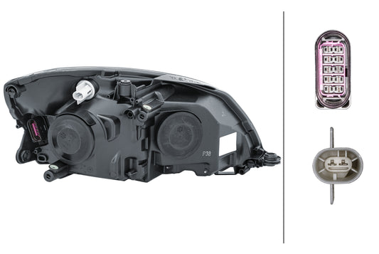 HELLA DE/Halogen/FF-Headlight - left - for e.g. Skoda Fabia II (542) 1ZL010417-411