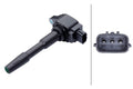 HELLA Ignition Coil - 12V - 3-pin connector - Bolted 5DA358168-021