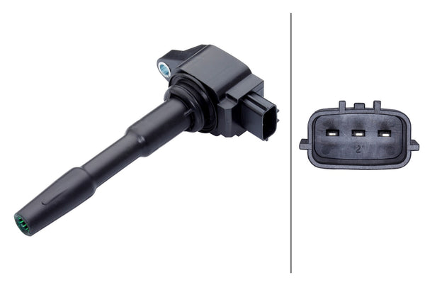 HELLA Ignition Coil - 12V - 3-pin connector - Bolted 5DA358168-021