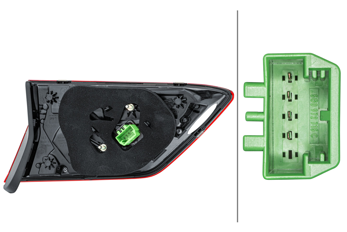 HELLA Rearlight - LED - Inner Section - right - for e.g. VW Tiguan (AD1) 2SA012522-121
