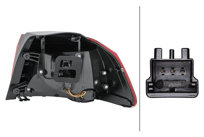 HELLA Rearlight - LED - Outer section - left - for e.g. VW Golf VI (5K1) 2SD010408-071