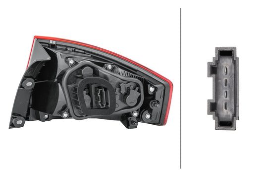 HELLA Rearlight - Bulb - Outer section - left - for e.g. Seat Toledo IV (Kg3) 2SD011140-051