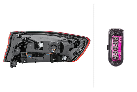HELLA Rearlight - LED - Outer section - left - for e.g. Audi A4 (8W2, 8WC, B9) 2SD012246-051