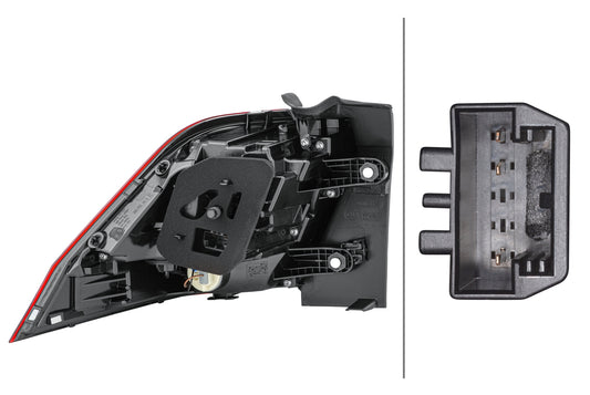 HELLA Rearlight - LED - Outer section/Upper section - right - for e.g. VW Tiguan (Ad1) 2SD012519-041