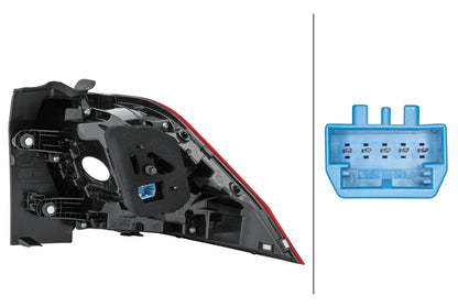HELLA Rearlight - LED - Outer section/Upper section - left - for e.g. VW Tiguan (Ad1) 2SD012521-051