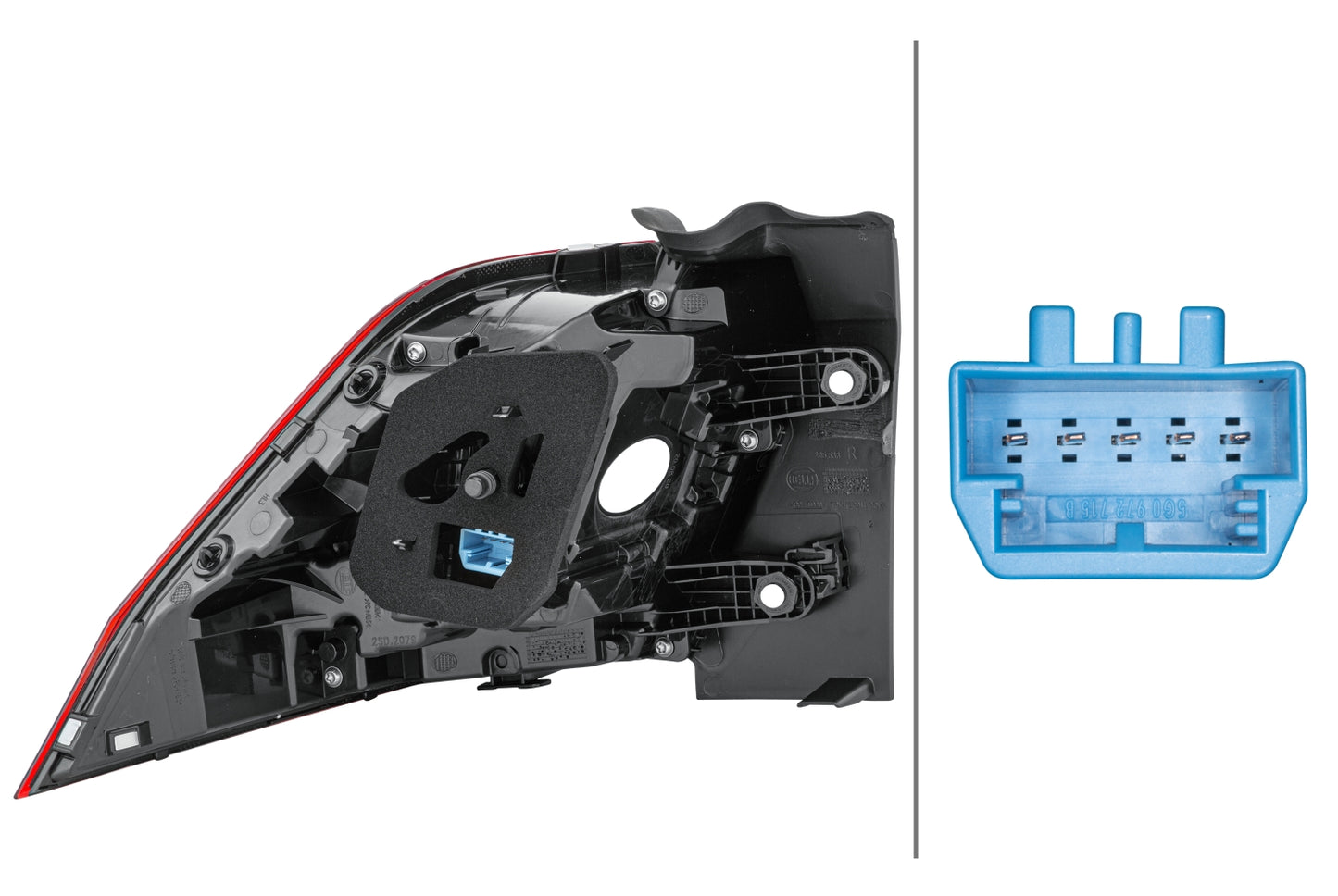 HELLA Rearlight - LED - Outer section/Upper section - right - for e.g. VW Tiguan (AD1) 2SD012521-061