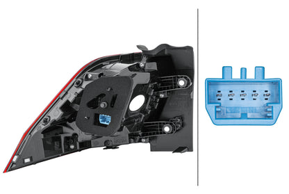 HELLA Rearlight - LED - Outer section/Upper section - right - for e.g. VW Tiguan (AD1) 2SD012521-061