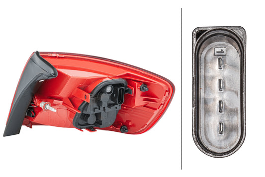 HELLA Rearlight - LED - Outer section - left - for e.g. Audi A6 Avant (4F5, C6) 2VA354542-011