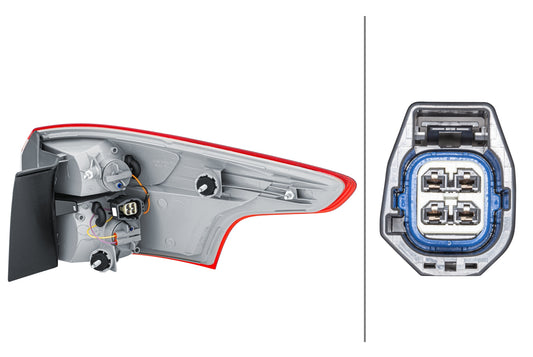 HELLA Rearlight - Bulb - Outer section - left - for e.g. Ford Focus III Turnier 2VA354995-111