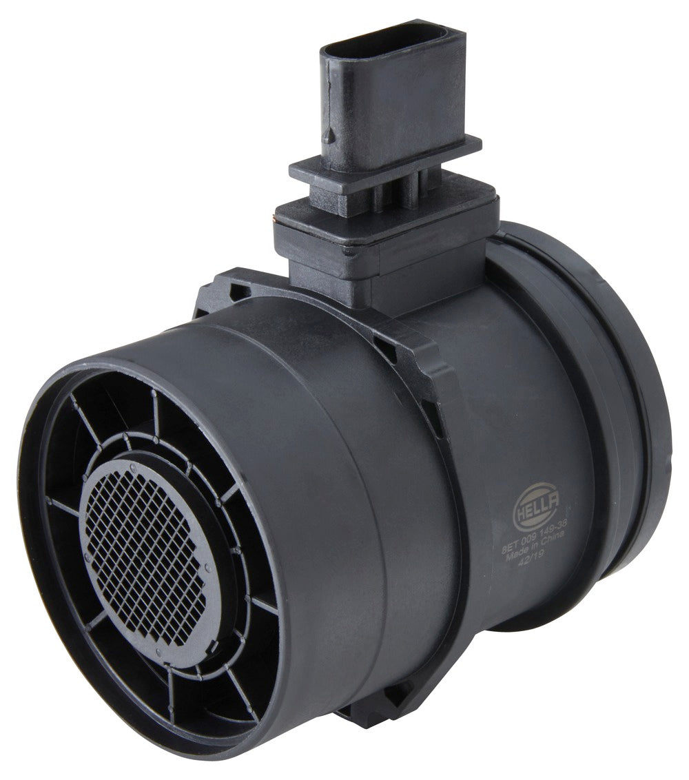 HELLA Mass Air Flow Sensor - 4-pin connector - Pipe-neck 8ET009149-381