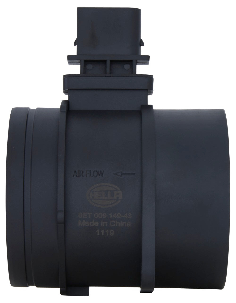 HELLA Mass Air Flow Sensor - 4-pin connector - Pipe-neck 8ET009149-431
