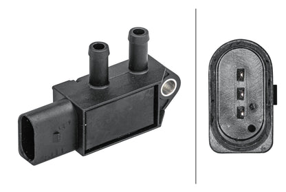 HELLA Sensor, exhaust pressure - 3-pin connector - Bolted 6PP009409-161